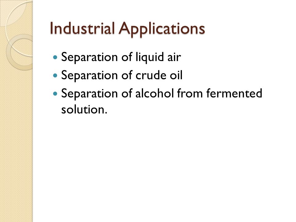 Industrial separation processes